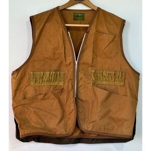 VTG Handmade Hunting Vest Canvas Utility Mens Brown XL